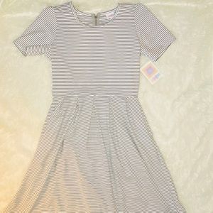 NWT White w/ Black Stripes Amelia Dress